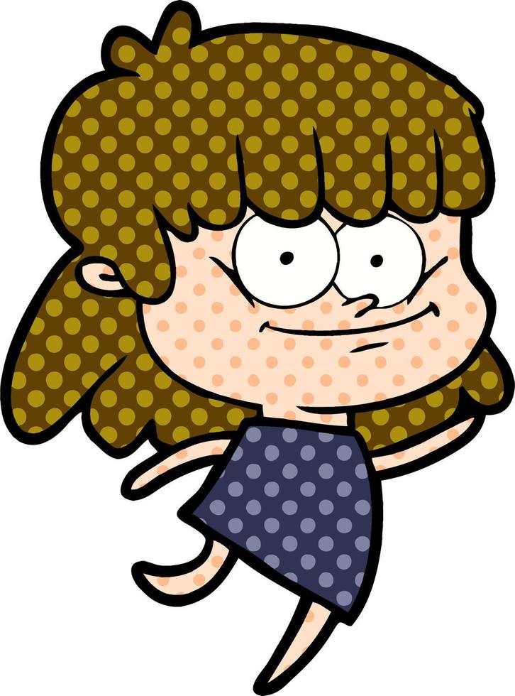 niña de dibujos animados sonriendo vector