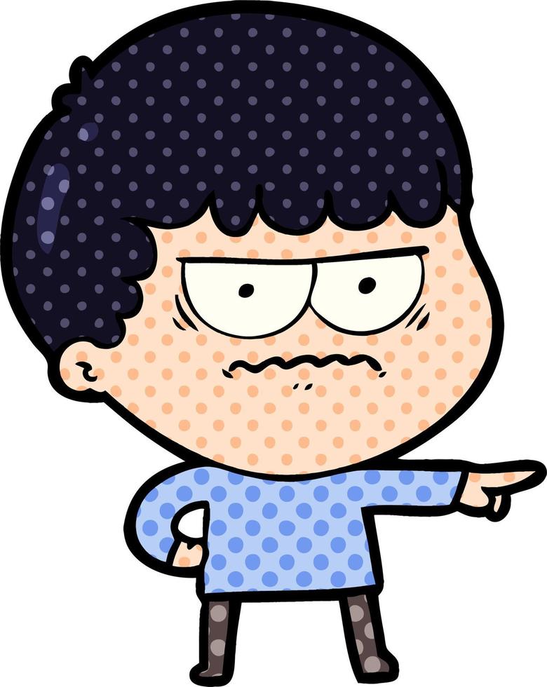 cartoon annoyed man vector