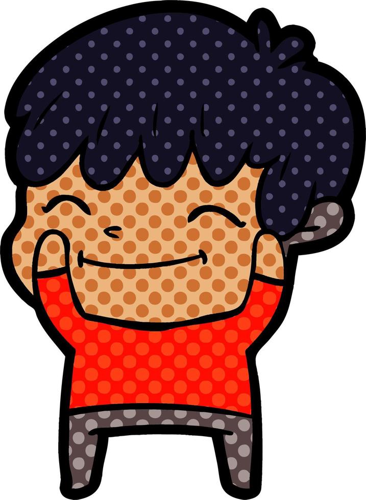 niño feliz de dibujos animados vector