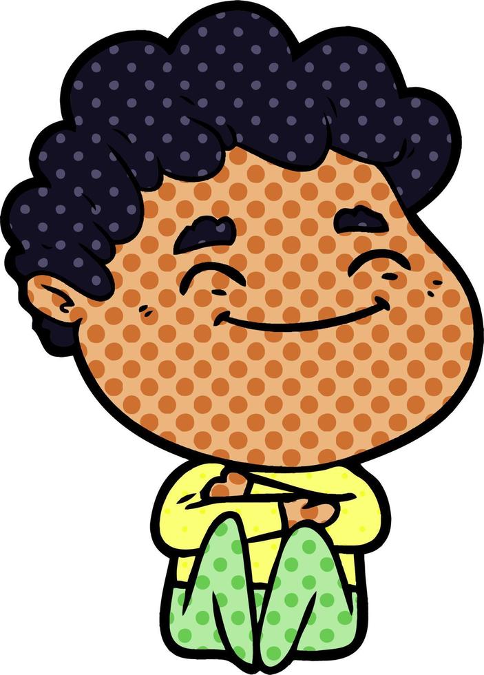 cartoon friendly man vector