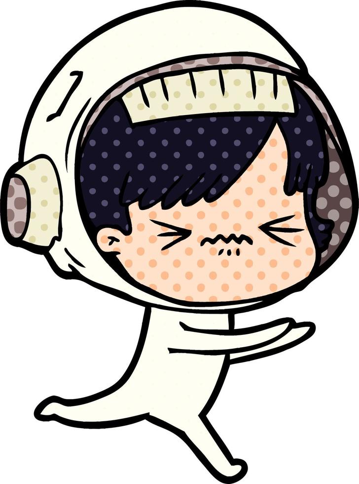 cartoon astronaut woman vector