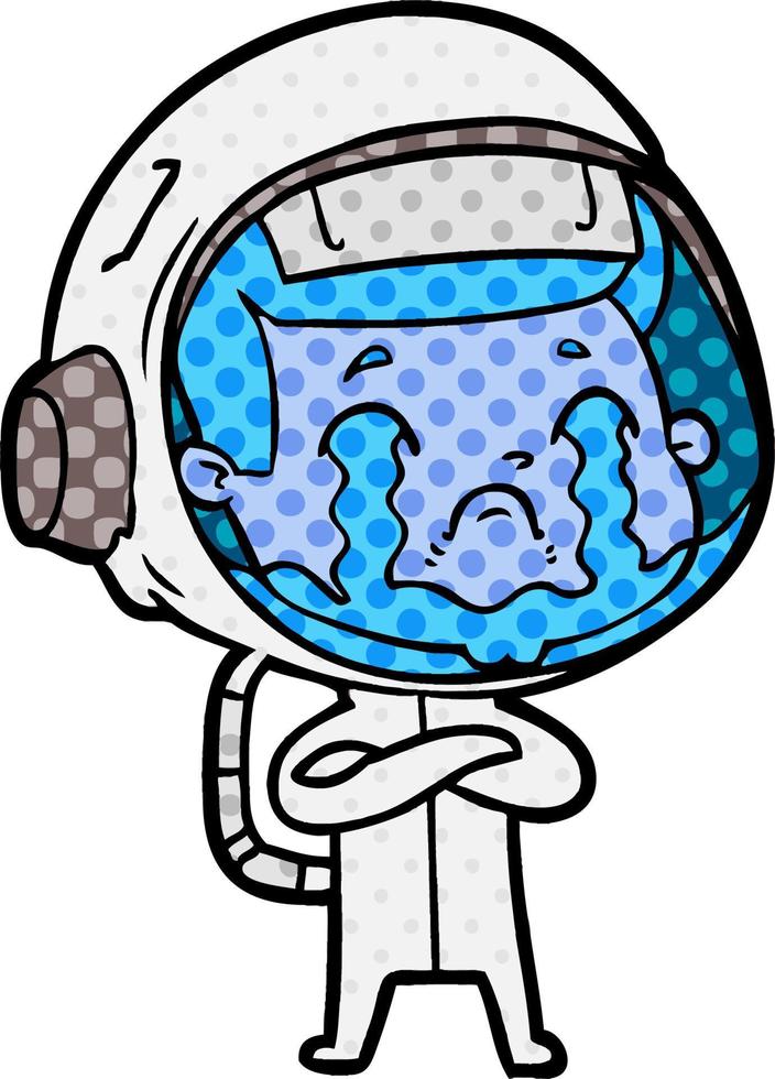 cartoon crying astronaut vector