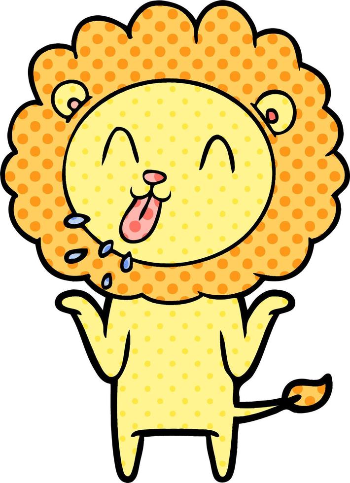 happy cartoon lion vector