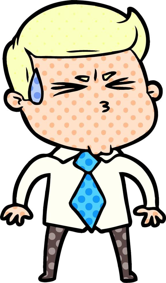 cartoon man sweating vector