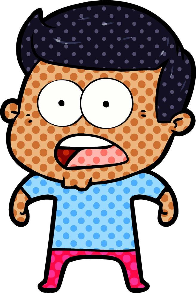 cartoon shocked man vector