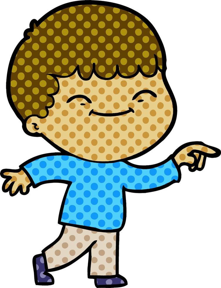 niño sonriente de dibujos animados vector