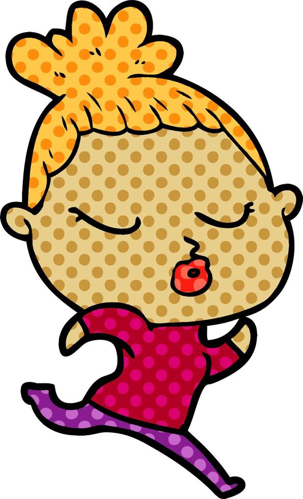 cartoon calm woman vector