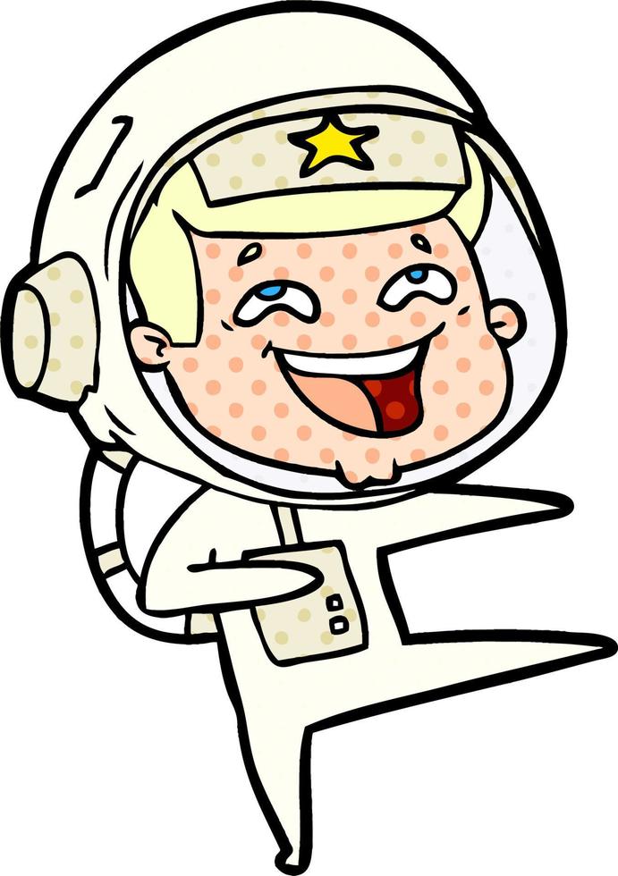 caricatura, reír, astronauta vector