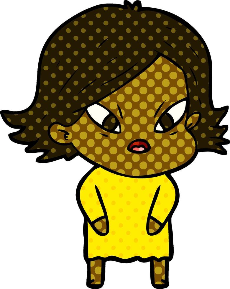 cartoon stressed woman vector