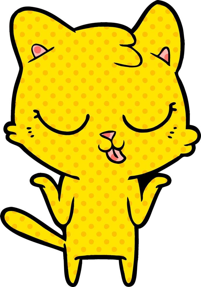 cartoon cat shrugging shoulders vector