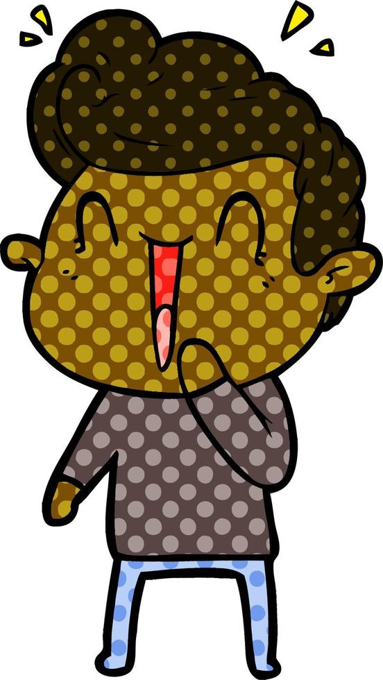 cartoon excited man vector