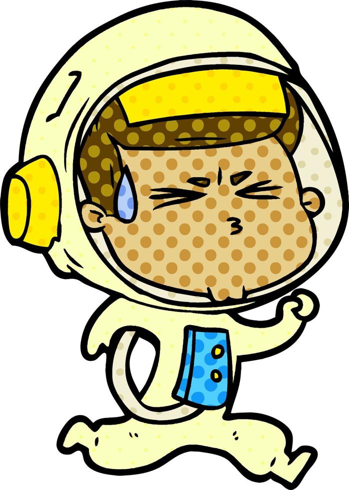 cartoon stressed astronaut vector