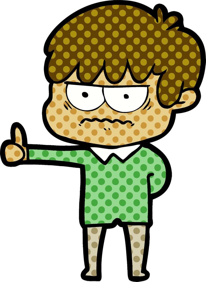 annoyed cartoon boy vector