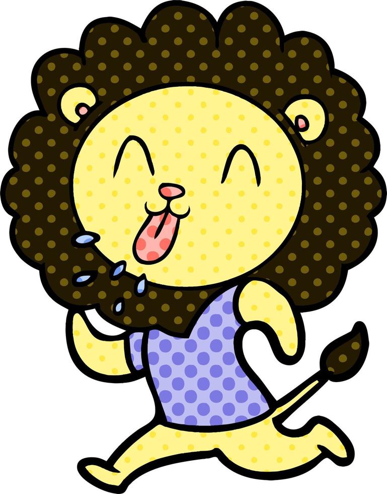 happy cartoon lion vector