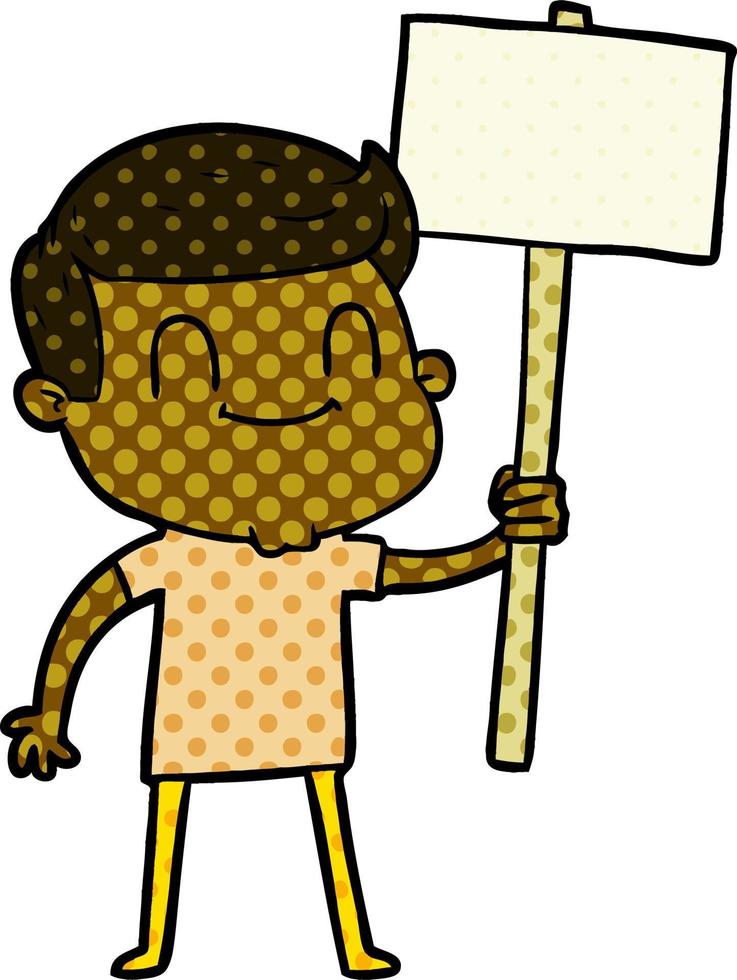 cartoon friendly man vector