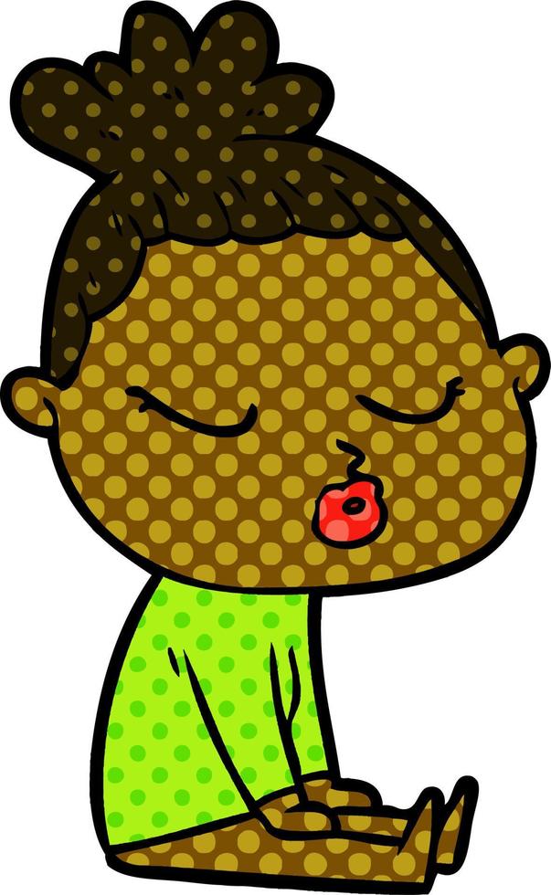 cartoon calm woman vector