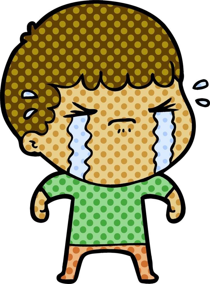 cartoon man crying vector