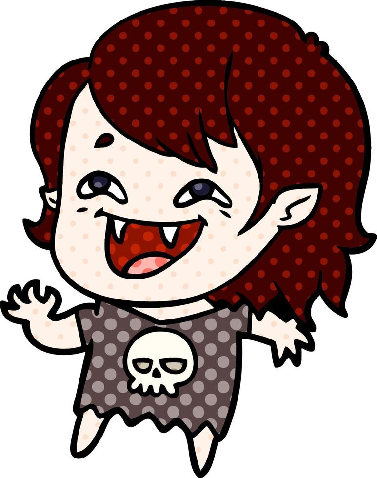 cartoon laughing vampire girl 12455996 Vector Art at Vecteezy