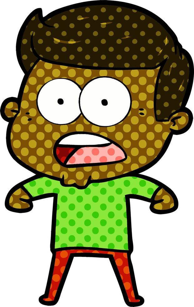cartoon shocked man vector