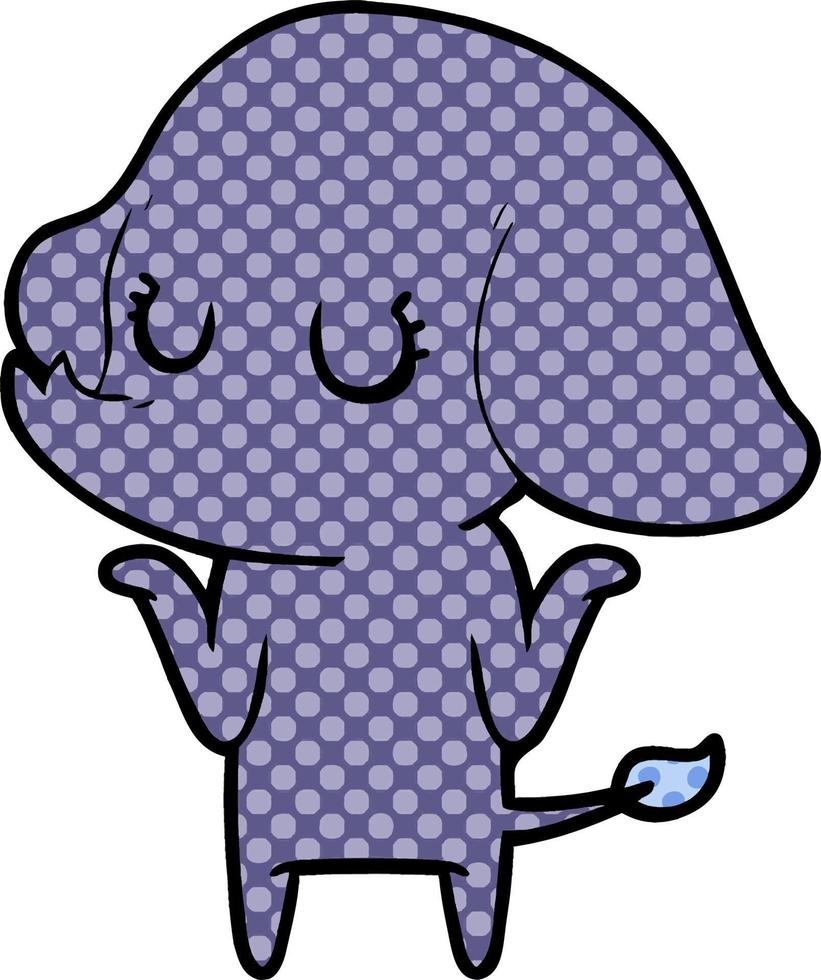 cute elephant shrugging shoulders vector