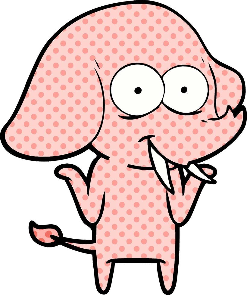 happy cartoon elephant vector