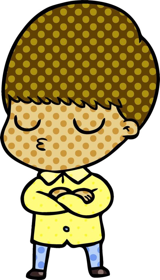cartoon calm boy vector