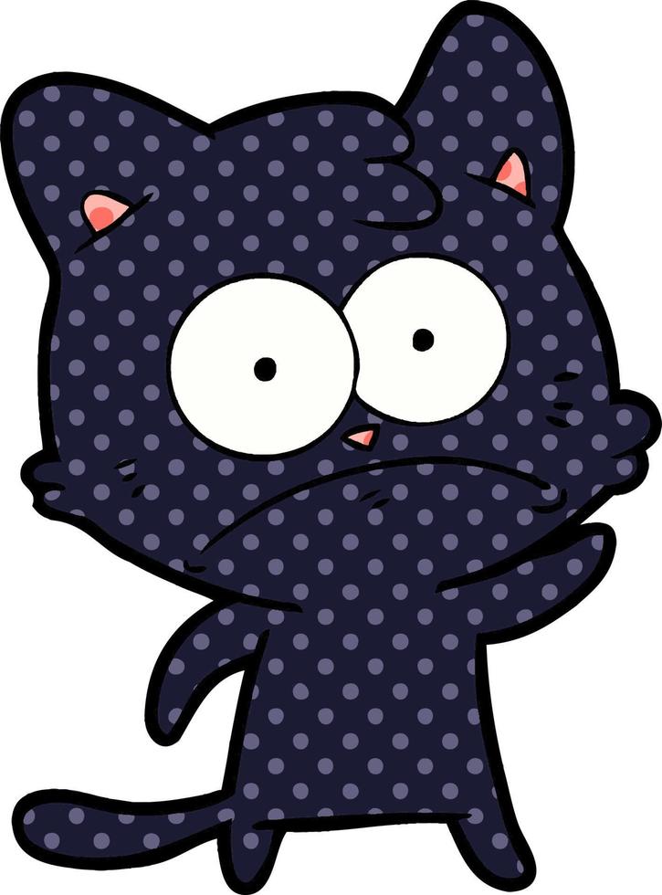 cartoon nervous cat vector