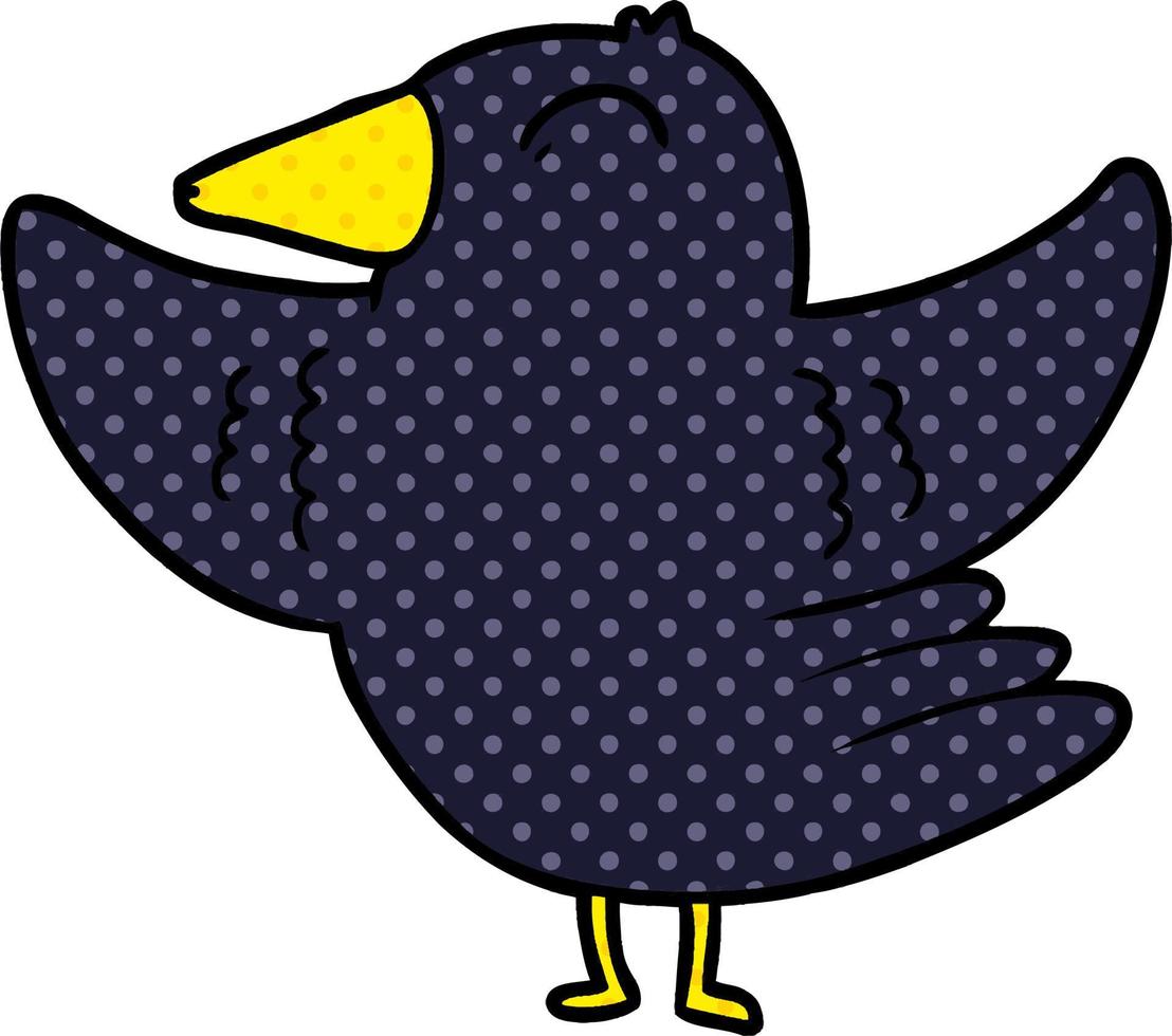 cartoon bird spreading wings vector