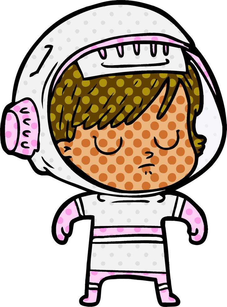 cartoon astronaut woman vector