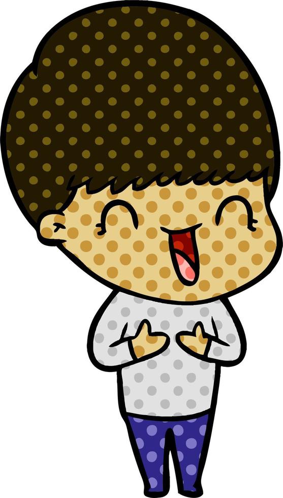 happy cartoon boy vector