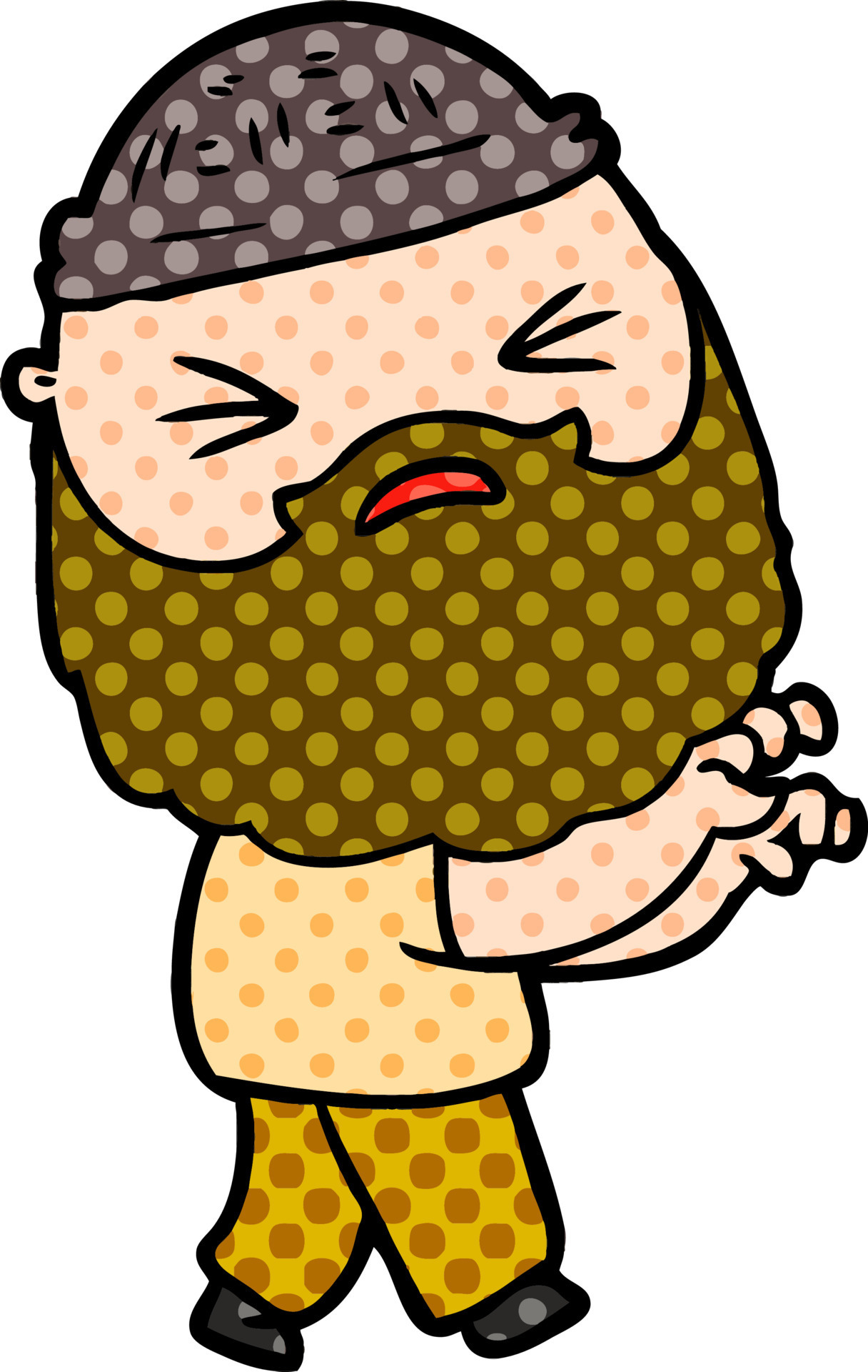 cartoon man with beard 12456099 Vector Art at Vecteezy