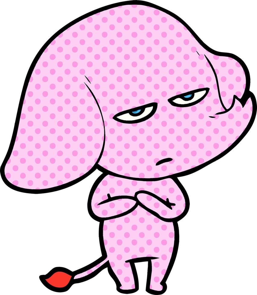 annoyed cartoon elephant vector