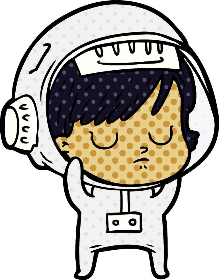 cartoon astronaut woman vector