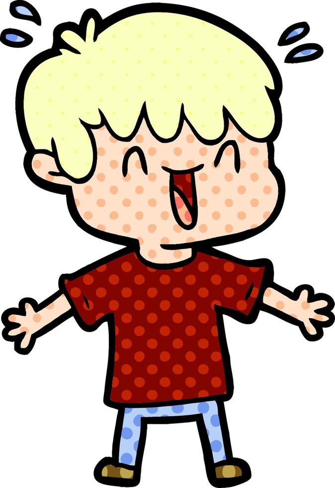 niño riendo de dibujos animados vector