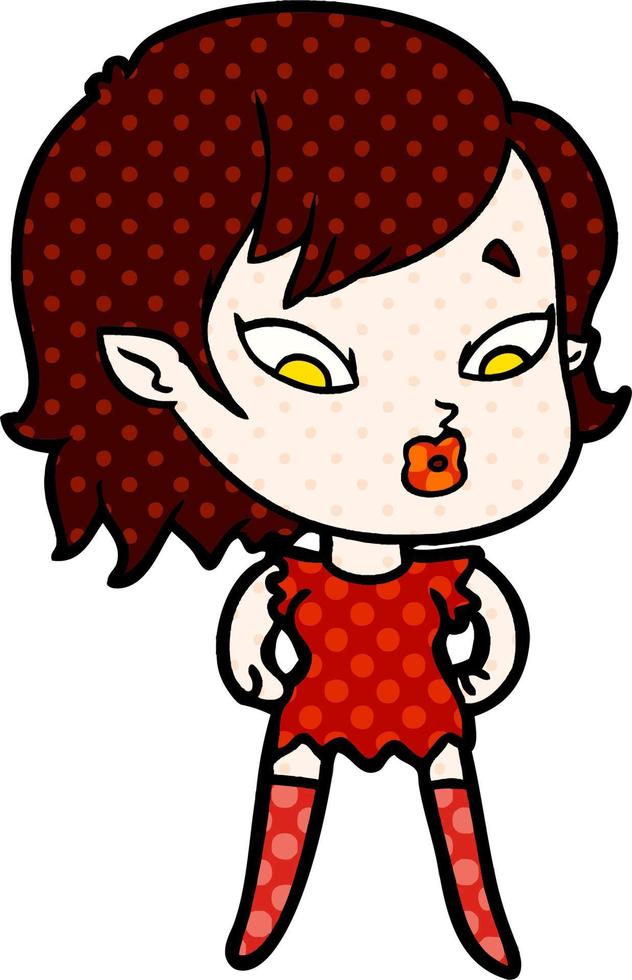 linda chica vampiro de dibujos animados vector