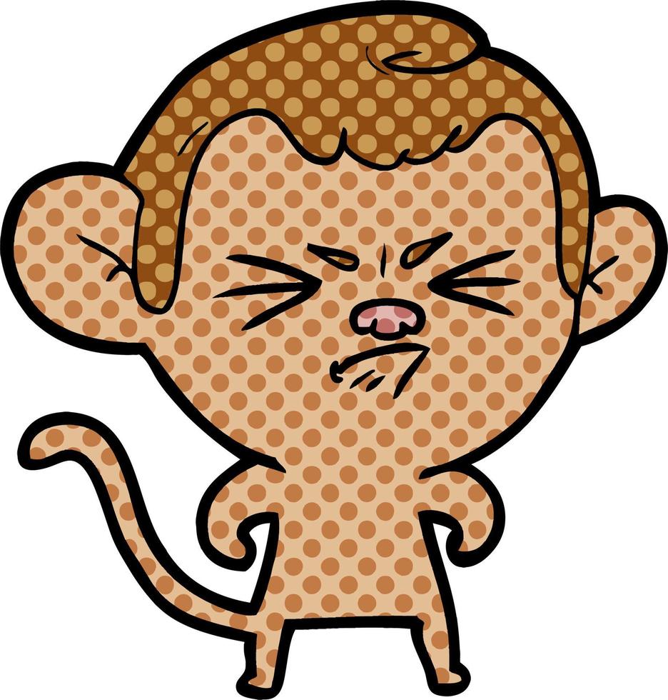 cartoon annoyed monkey vector