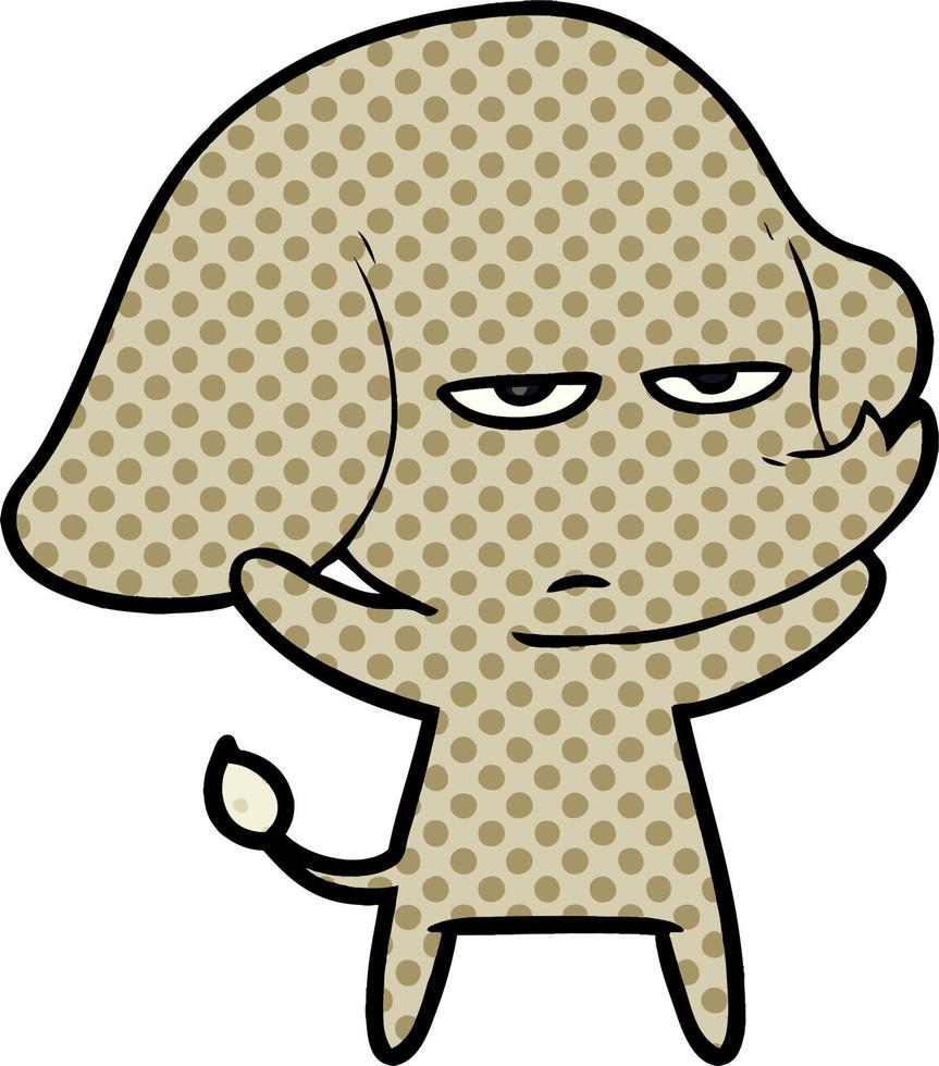 annoyed cartoon elephant vector