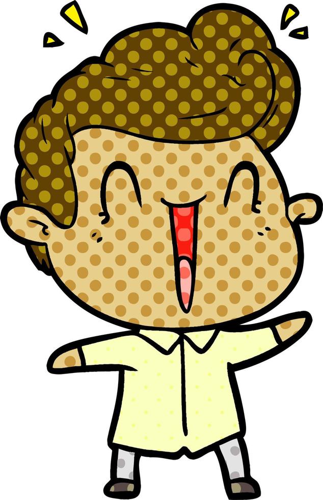 cartoon excited man vector