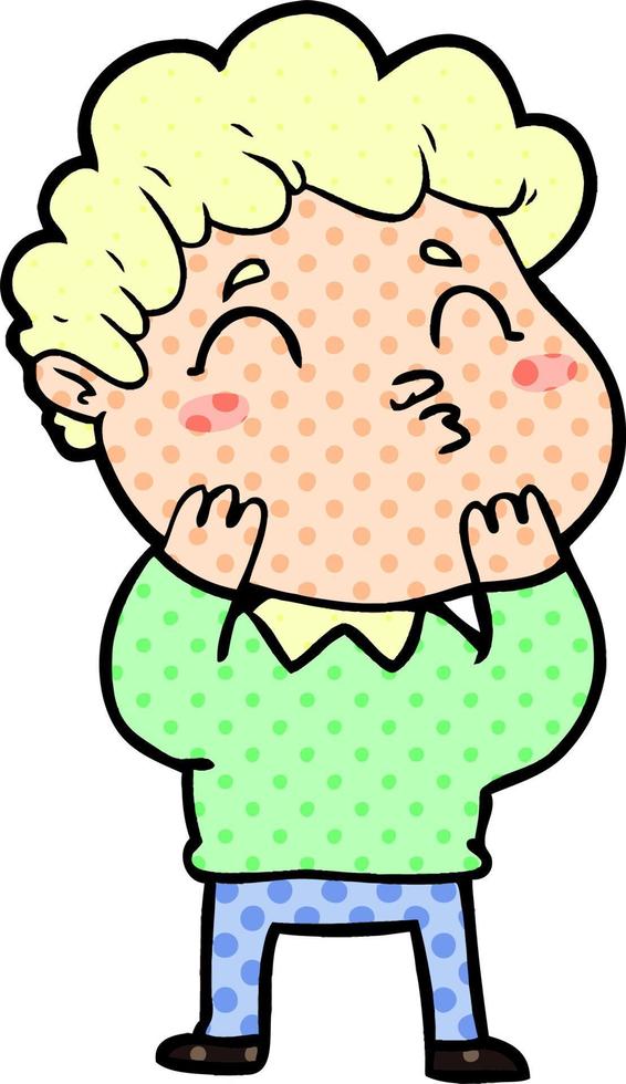 cartoon man pouting vector