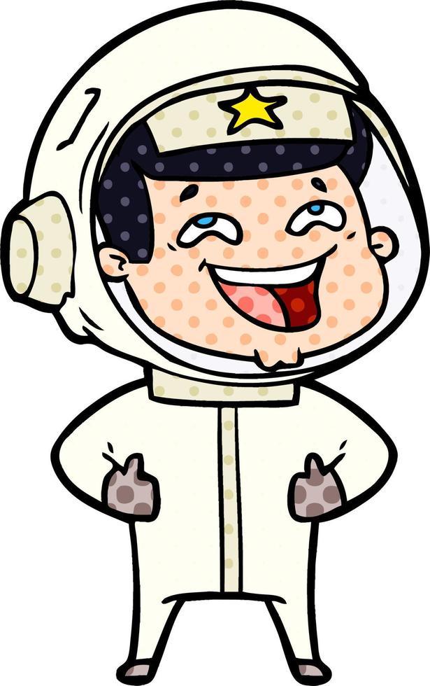 cartoon laughing astronaut vector