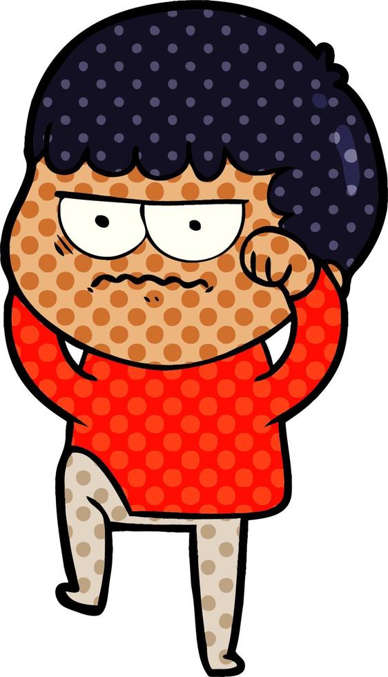 cartoon annoyed man vector