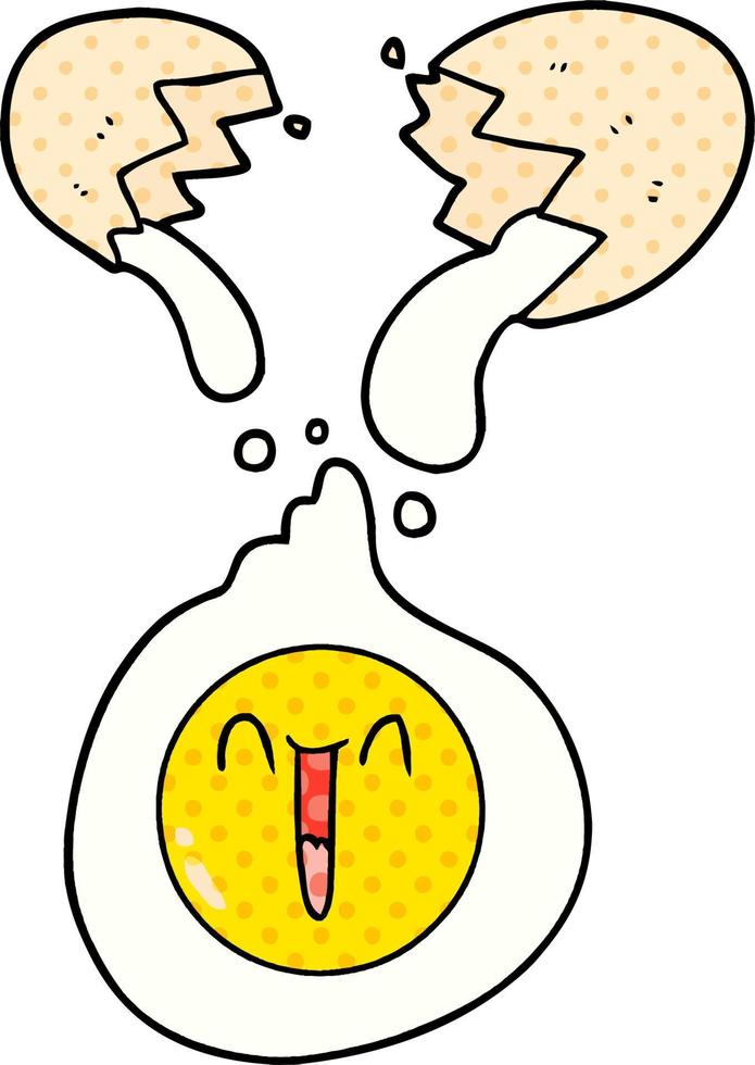 cartoon cracked egg vector