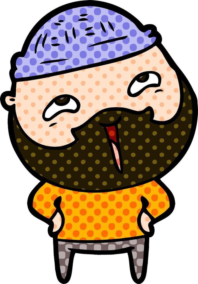 cartoon happy bearded man vector