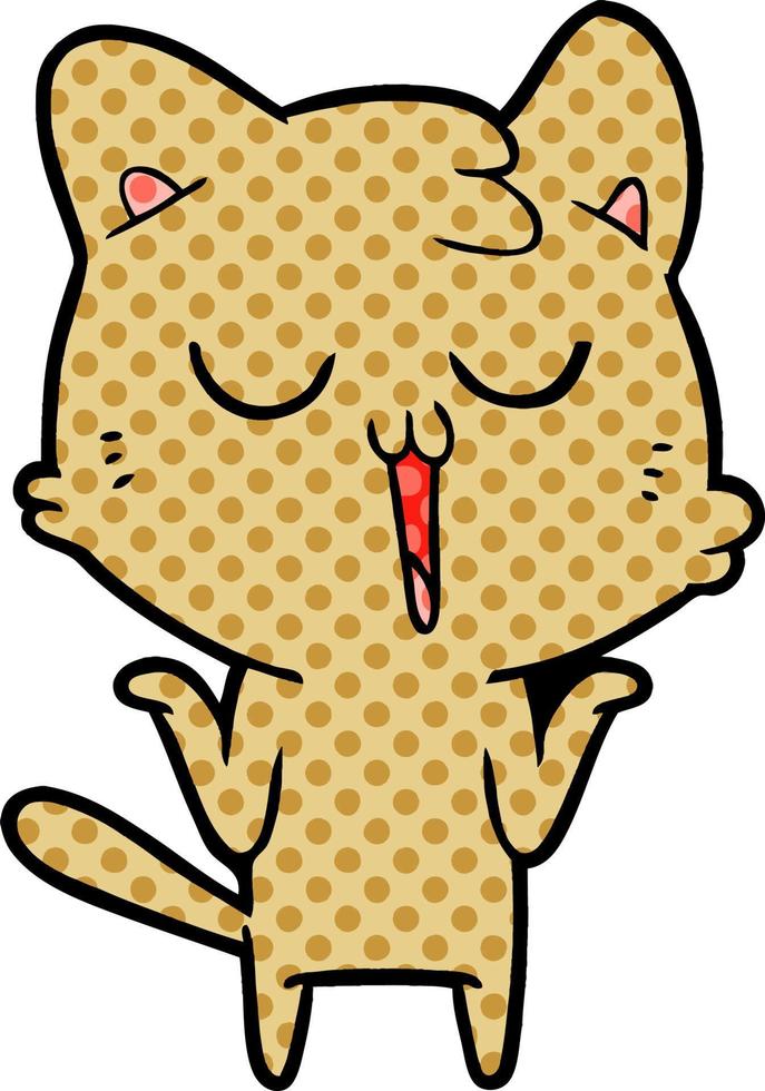 cartoon cat singing vector