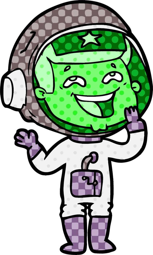 cartoon laughing astronaut vector