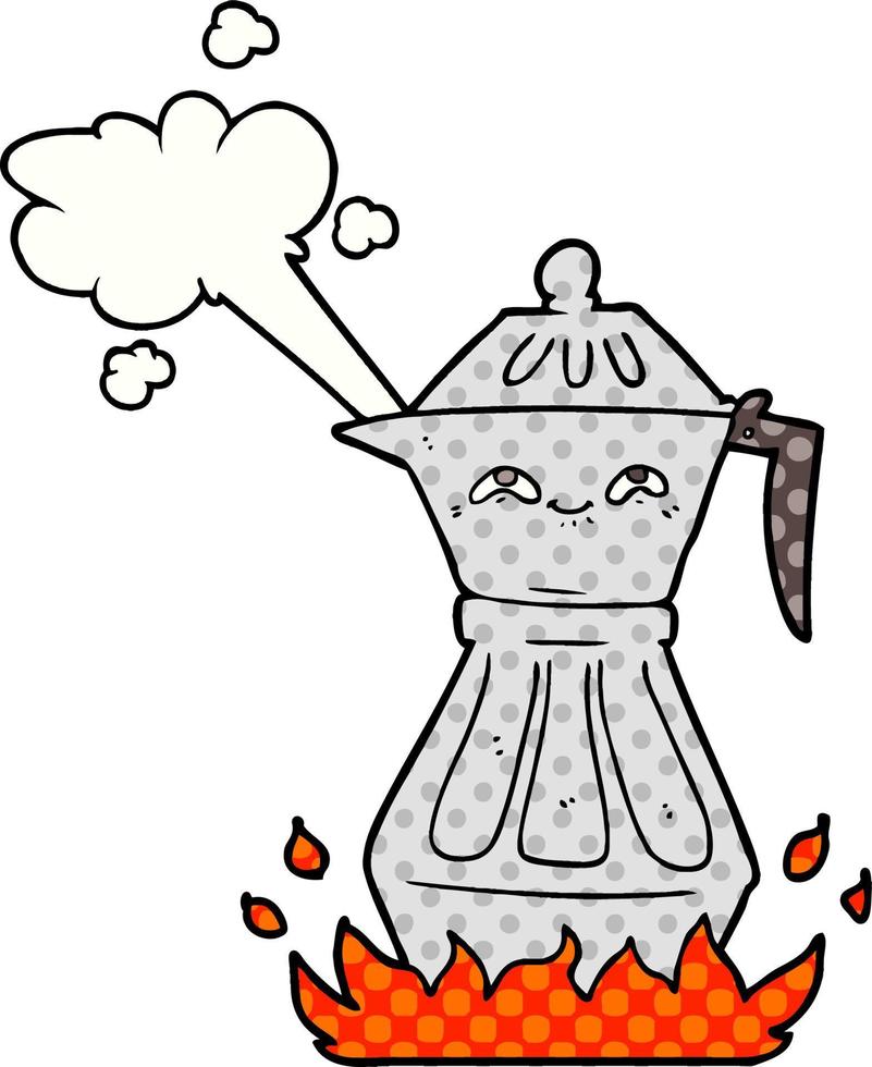 cartoon coffee pot vector