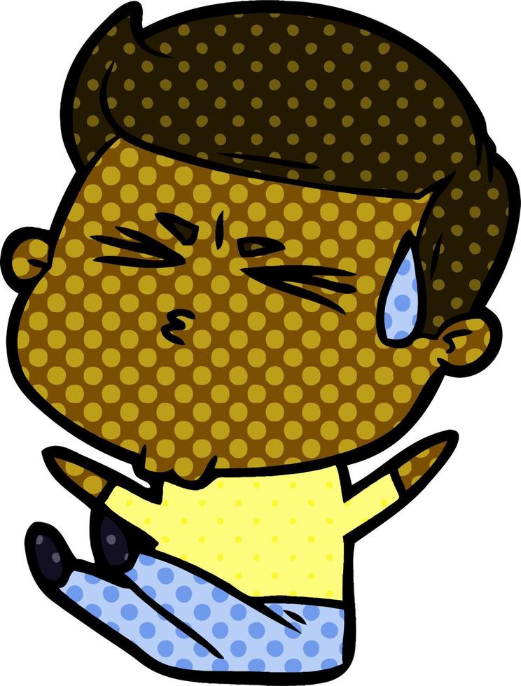 cartoon man sweating vector