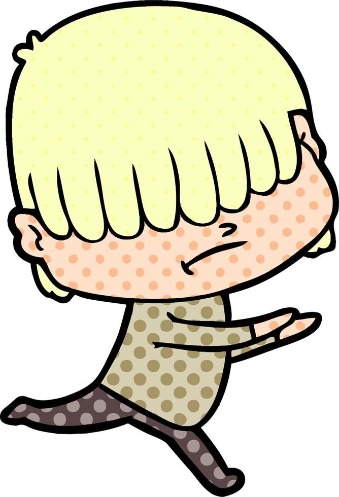 cartoon boy with untidy hair vector