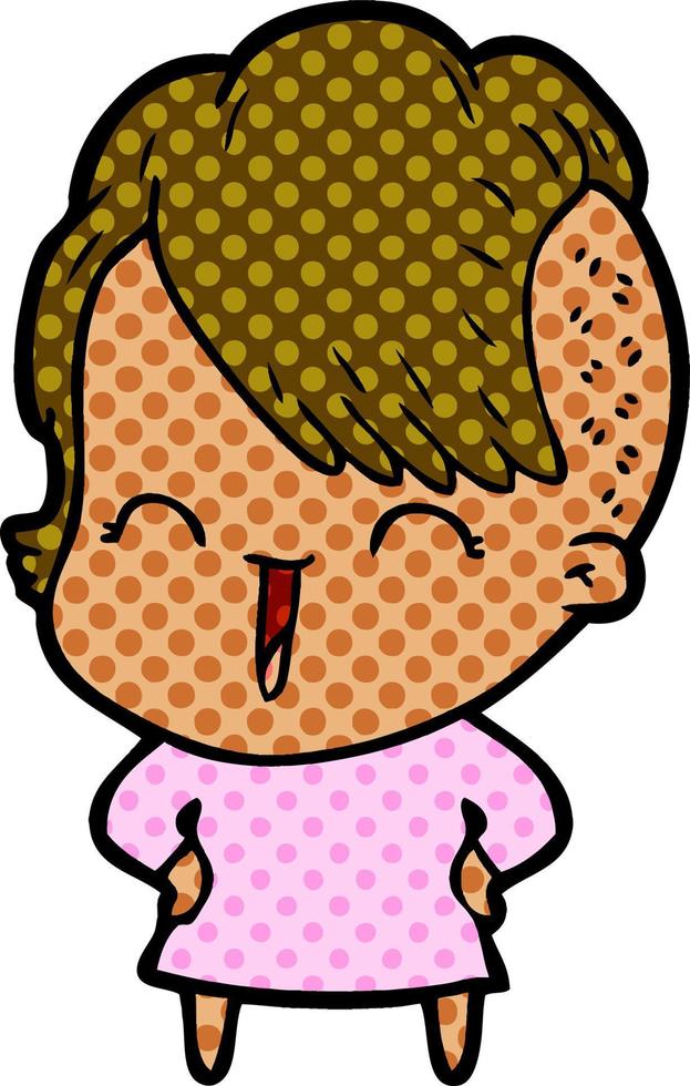 cartoon happy hipster girl vector