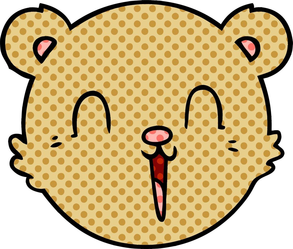 cara de oso de peluche de dibujos animados lindo vector